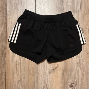 Adidas Women's Black Shorts with White Stripes